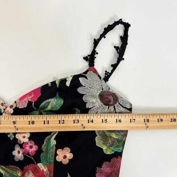 NWT $795 Marchesa Notte Tiered Floral Embroidered Dress Sz 4
